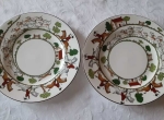 Crown Staffordshire Hunting Scene Horses (Wedgwood Coalport) Pair Salad Plates