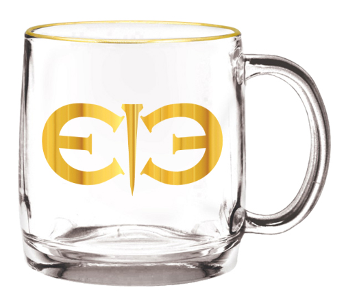 Equine Info Exchange - Heavy Glass Mug with Gold Logo