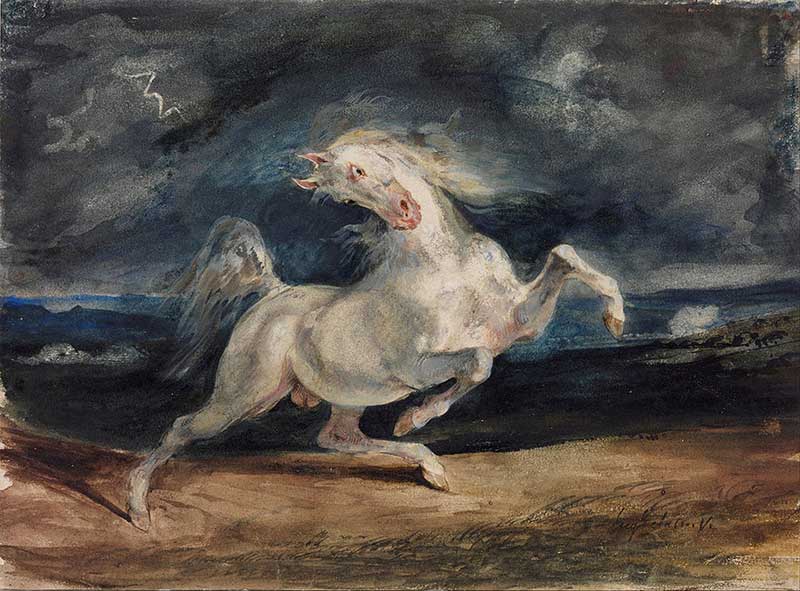 Eugène Delacroix, Horse Frightened by Lightning, 1825-29 (photo credit © Delacroix/Wiki Commons)