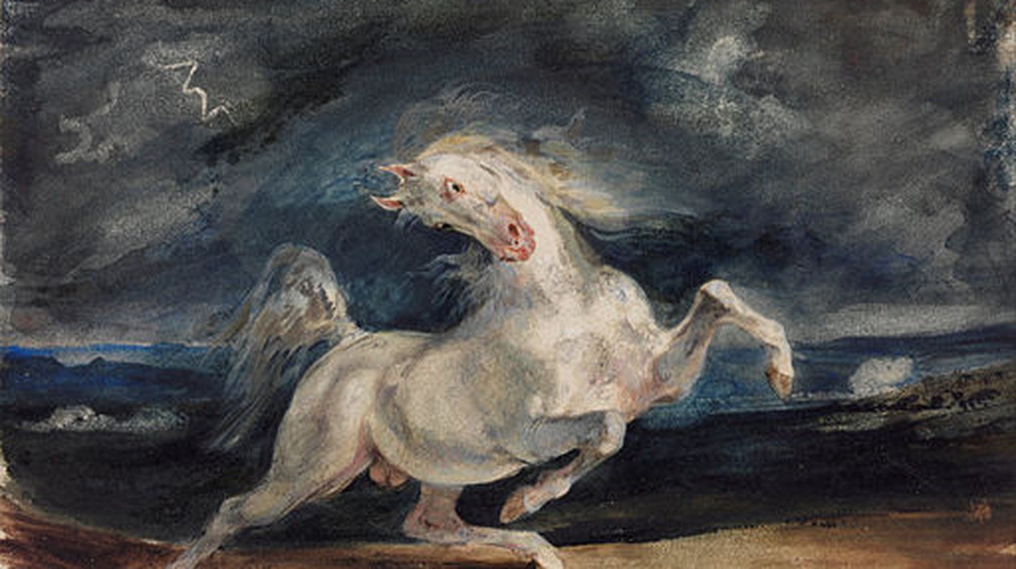 Eugène Delacroix, Horse Frightened by Lightning, 1825-29