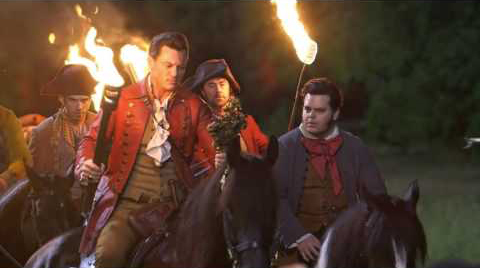 Luke Evans as Gaston on Magnifique and Josh Gad as LeFou, photo courtesy of Disney