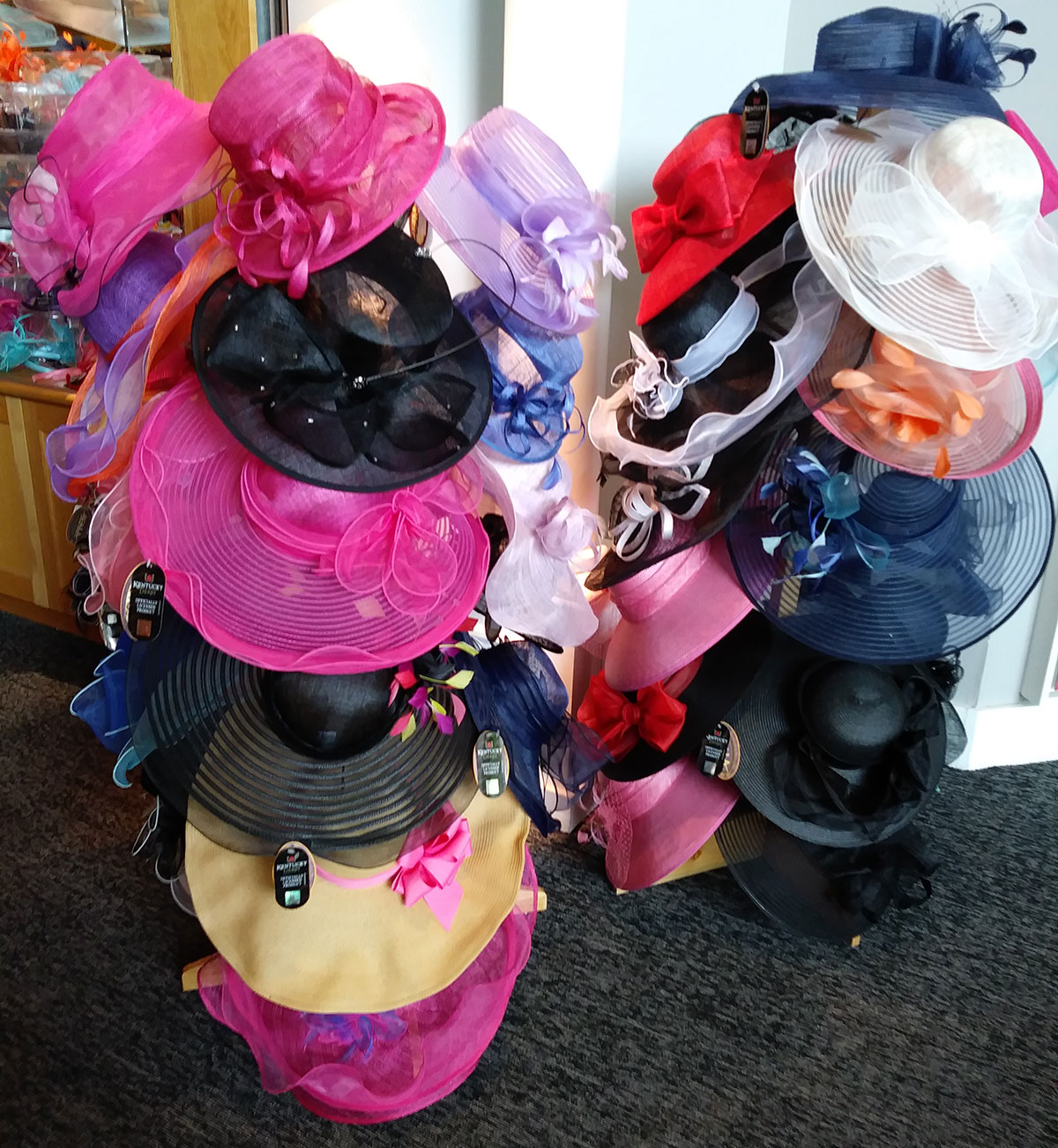 Hats in the Kentucky Derby Museum Gift Shop 2017
