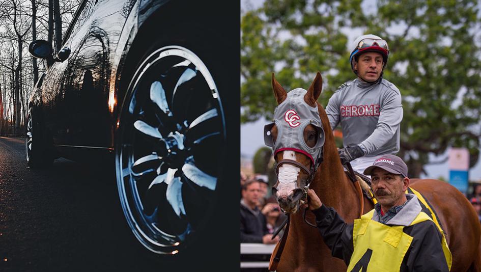 The word "chrome" means very different things to devotees of tricked-out rims and fans of a certain two-time Horse of the Year. (Wikimedia Commons/Eclipse Sportswire)
