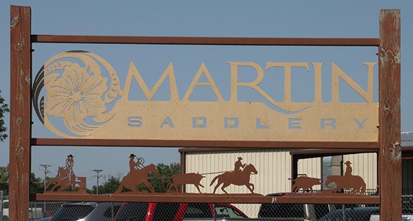 Martin Saddlery’s simple sign outside their impressive Greenville facility