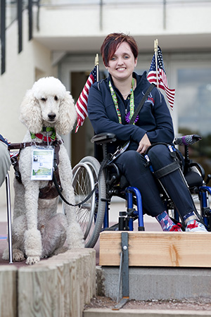 Sydney Collier with her dog Journey 2014 World Equestrian Games (photo by Lucy Percival)