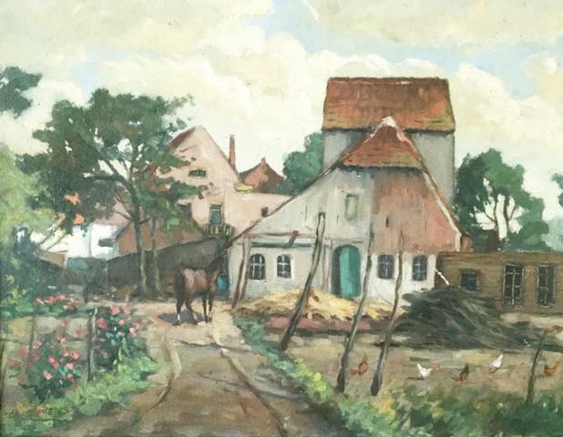  The de Leyer farm, Sint-Oedenrode, Holland, painting in the Harry de Leyer collection